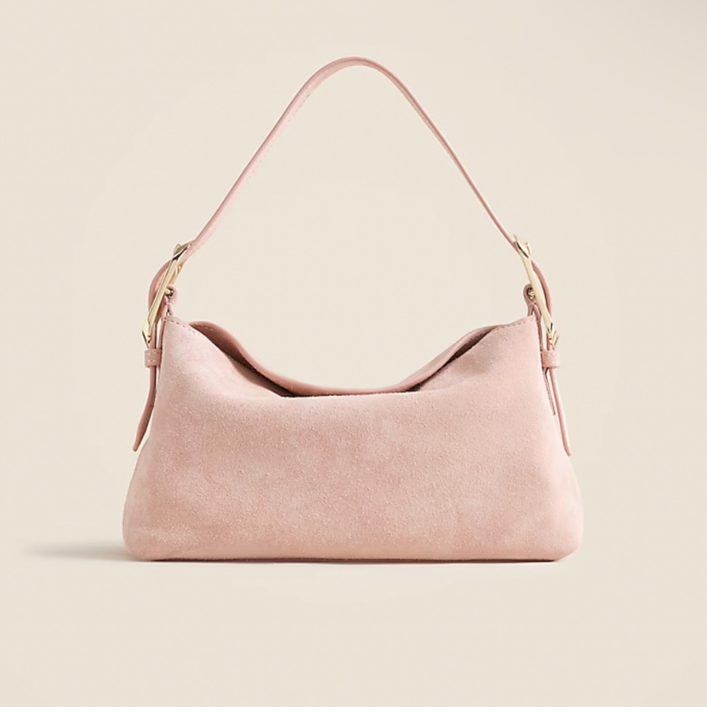 J Crew Berkeley Small Shoulder Bag Pink Suede